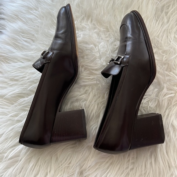 Gucci leather dark brown heels / shoes 7.5 - Picture 7 of 7